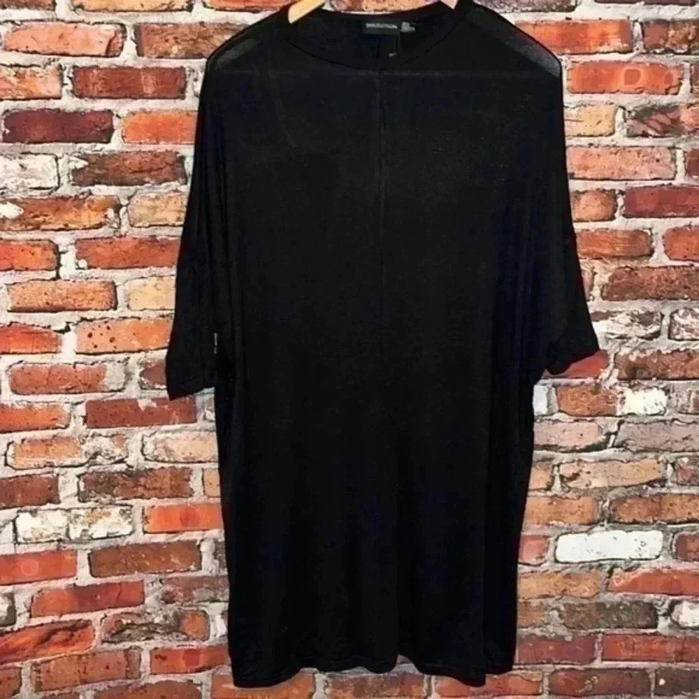 PrettyLittleThing Black T-shirt Dress Oversized Size 0 NWT